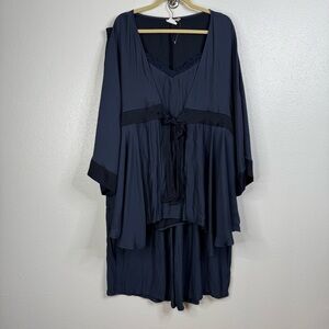 Simple by Suzanne Betro NEW Navy 3‎ Piece Pajama Set Size 3x